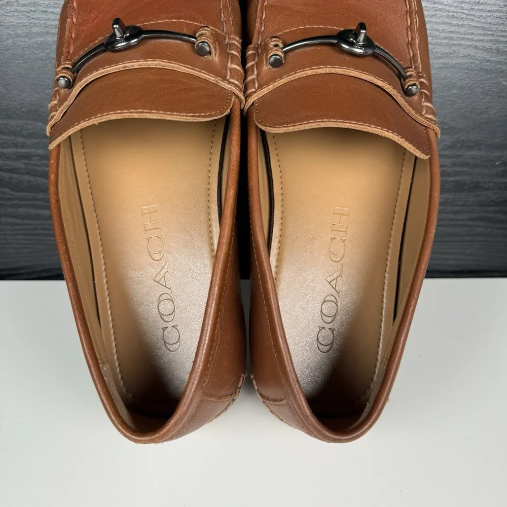 Coach Mott Driver FG2984 Brown Leather Loafer Dress Shoes Mens Size 10.5 D